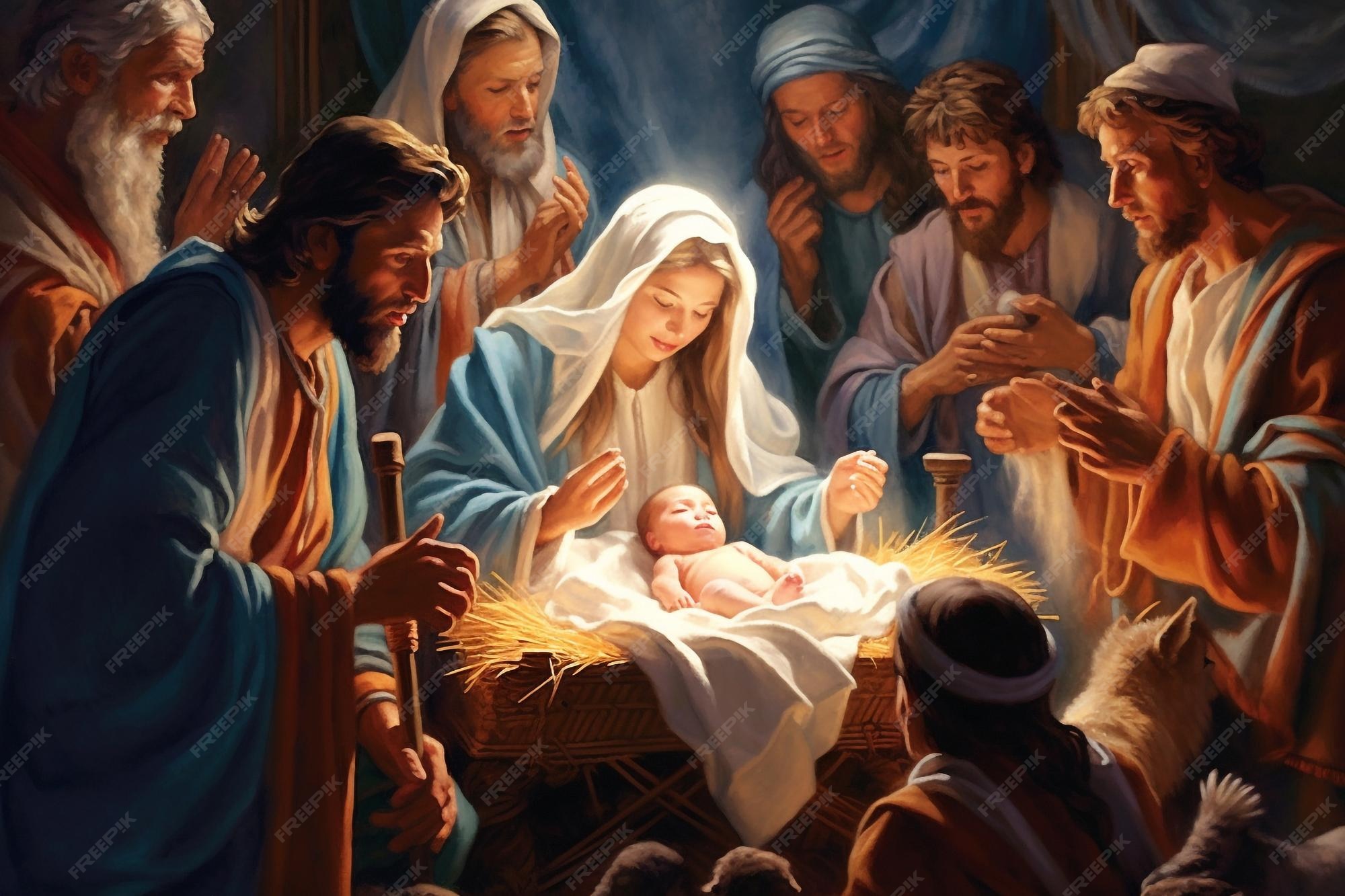 Pesebre vertep concepto religioso estrella de belén nacimiento del hijo