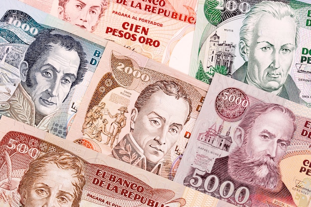 Peso colombiano antigo, um plano de fundo