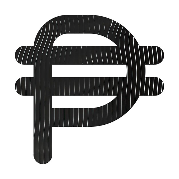 Peso-Zeichen-Symbol Schwarz-Weiß-Linien-Textur