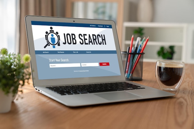 Pesquisa de emprego on-line no site da moda para o trabalhador procurar oportunidades de emprego