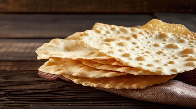 Pessach-Feier Matzos mit Matzo Matzo traditionelles jüdisches Brot auf rustikalem Hintergrund