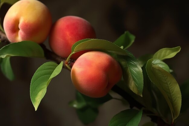 Pêssegos cacho fruta madura Gerar Ai