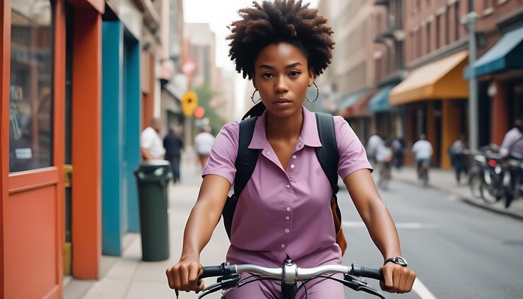 Foto pessoa a andar de bicicleta