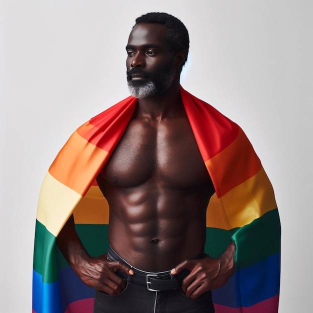 Pessoa afro-americana LGBT Orgulho Corpo Positivo