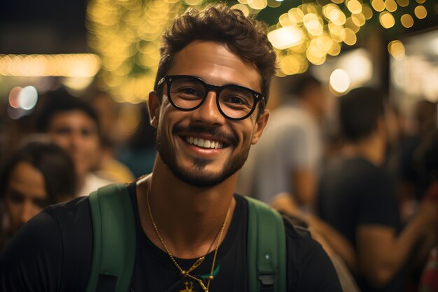 Foto pessoa brasileira diveristy nenhum gênero desfrutando do dia de natal brasileiro em são paulo