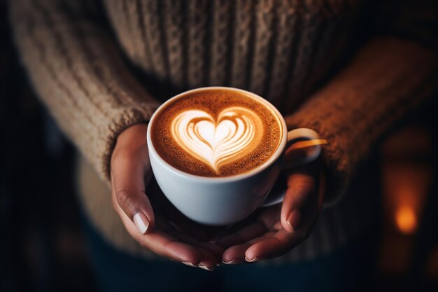 Foto pessoa com mãos de café