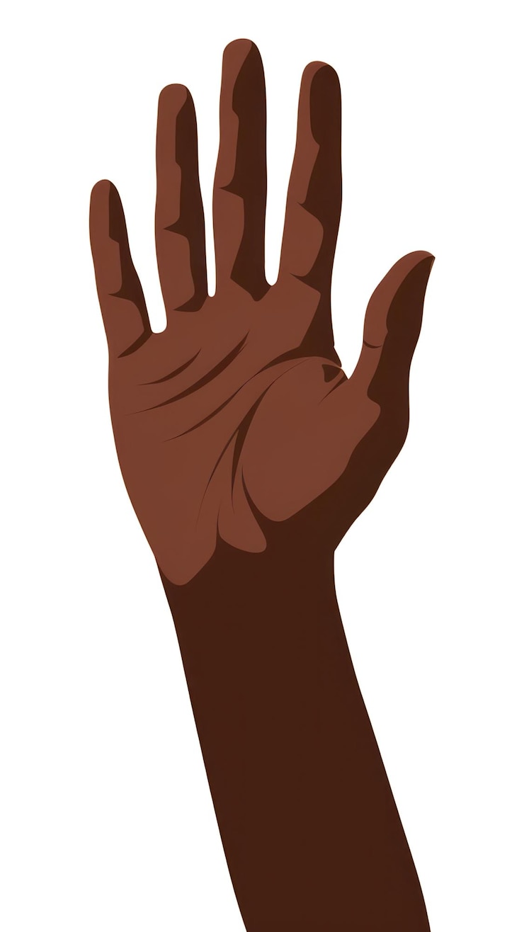 Foto pessoa de pele castanha da png que faz gestos com o dedo da mão