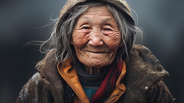 pessoa idosa da china sorria rosto