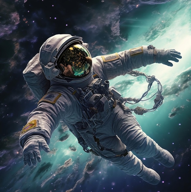 pessoa no espaço sobre o planeta Terra Abstract wallpaper Spaceman