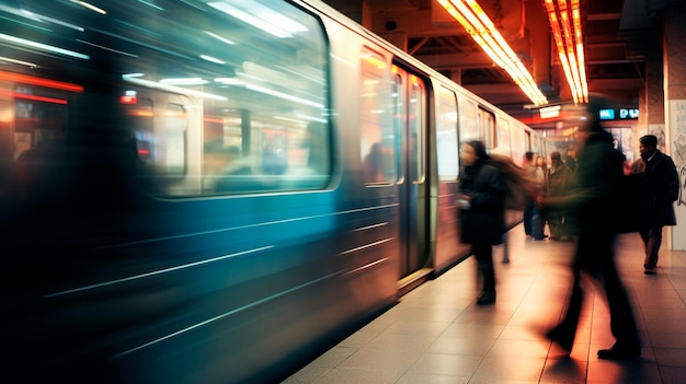 pessoas a caminhar na estação de metro