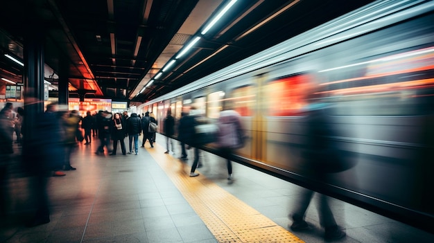 pessoas a caminhar na estação de metro