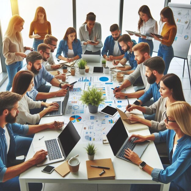 Pessoas a trabalhar em equipa