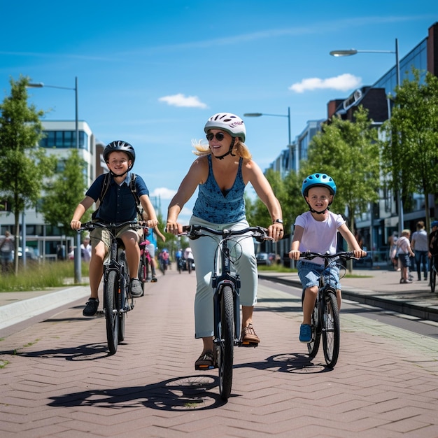 Pessoas andando de bicicleta ciclistas felizes ciclistas