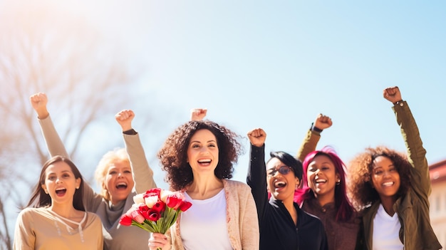 Pessoas bonitas e felizes em frente a um fundo