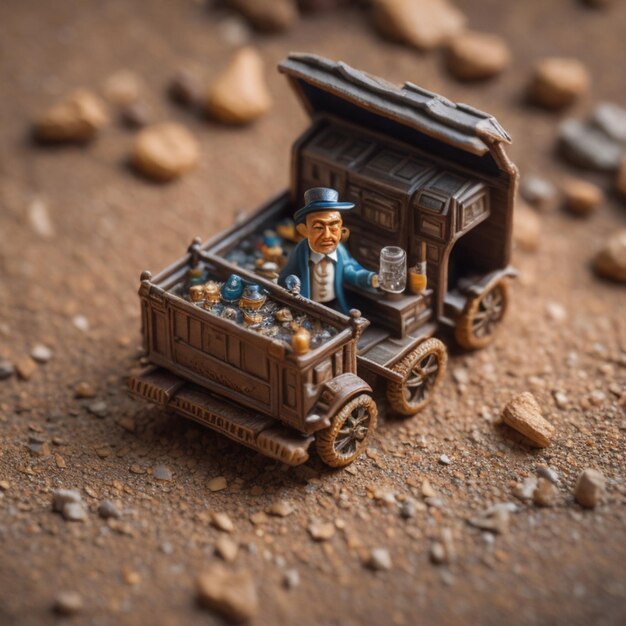Foto pessoas de brinquedo minúsculas conceito de figuras em miniatura detalhadas sobre a vida real geradas por ia