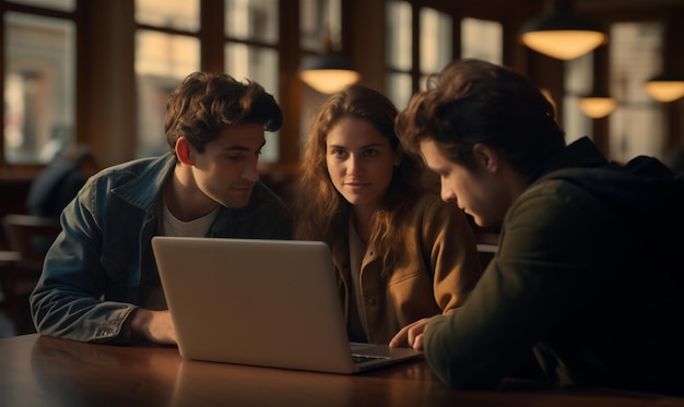 Pessoas de computador falando on-line estilo de vida laptop tecnologia de rua relacionamento ao ar livre conexão universitária grupo amizade de verão