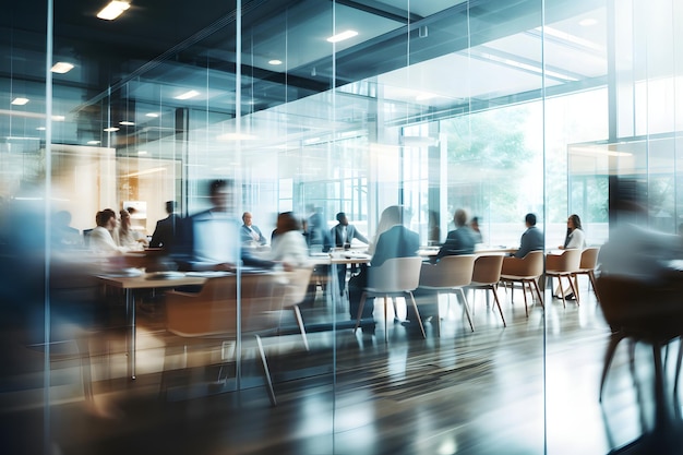 Pessoas de negócios confusas reunindo-se na sala de conferências de um edifício de escritórios moderno