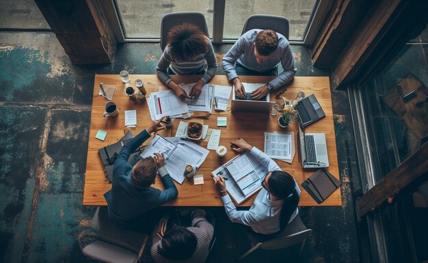 pessoas de negócios sentam-se à mesa