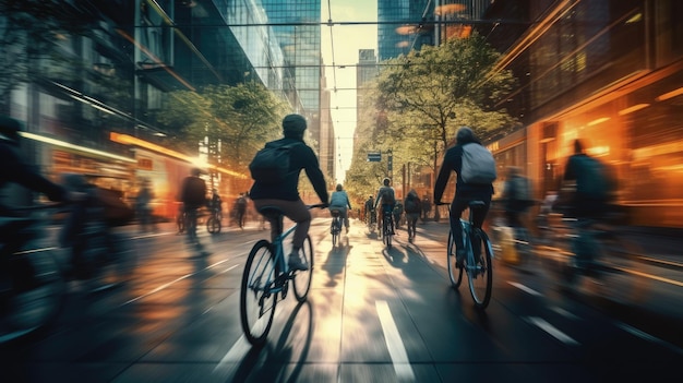 Foto pessoas em bicicleta na cidade