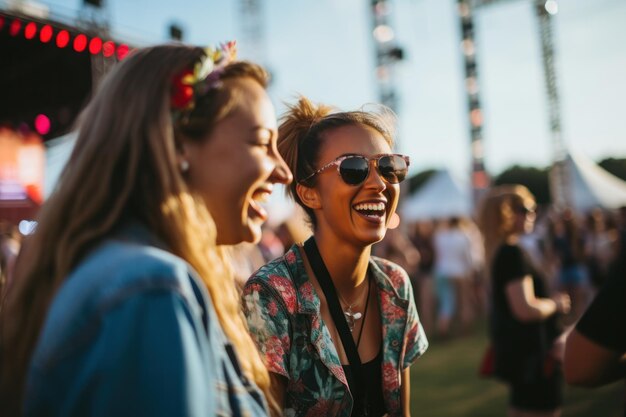 Pessoas em concerto em um festival de música