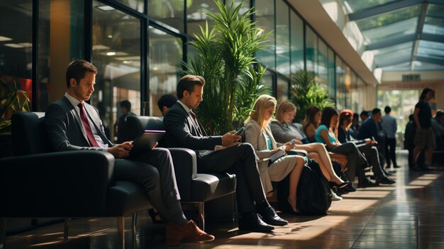 Foto pessoas esperando por entrevista de emprego