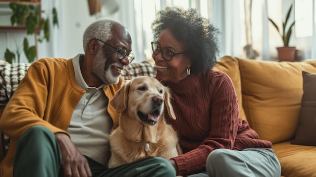 pessoas felizes em casa com animal de estimação favorito amor e amizade pragma