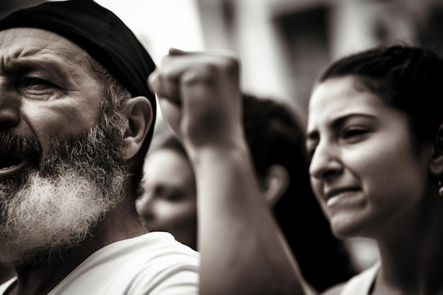 Pessoas israelenses marchando na rua pedindo paz judeus contra a guerra e à procura de um lar pacífico