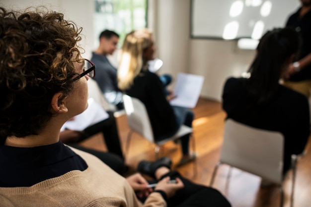 Foto pessoas negócio, em, um, reunião