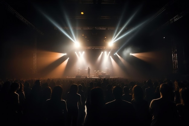 Pessoas no show de música IA generativa