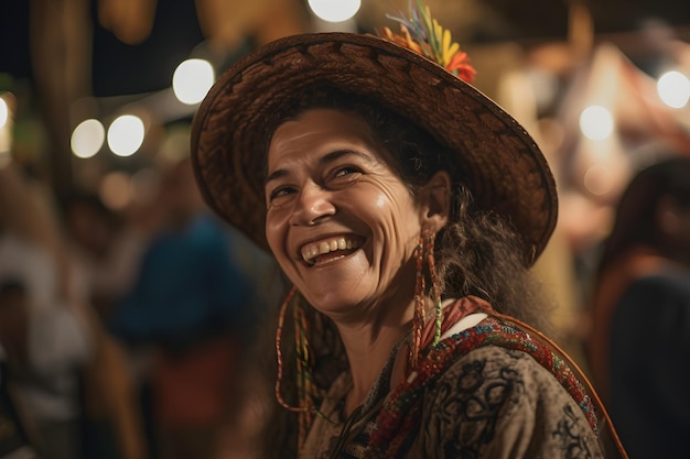 Foto pessoas se divertindo e dançando festa juninas