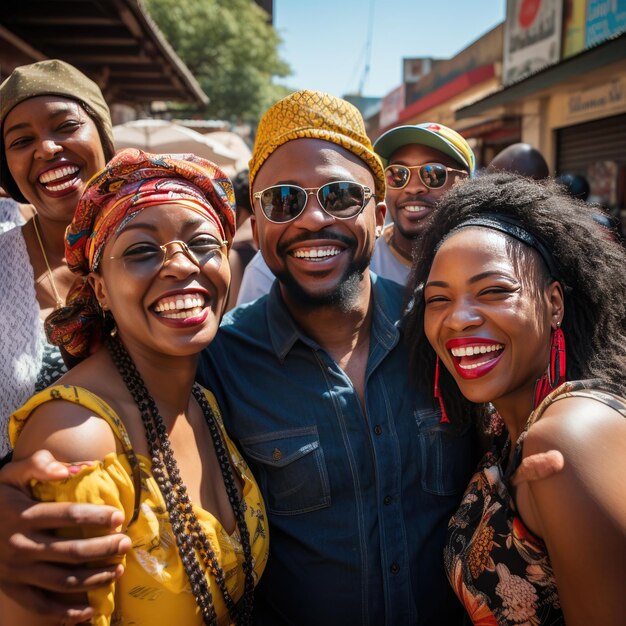 Foto pessoas sorrindo em joanesburgo