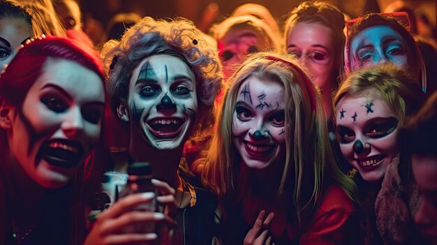 pessoas vestidas como curingas em uma festa de Halloween em Nova York, NY, em 11 de outubro de 2018