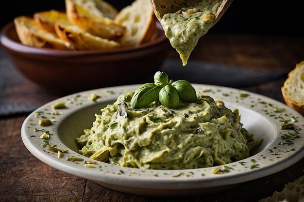 Foto pesto e molho de alcachofra