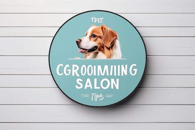 Foto pet grooming salon pet care tips señalización mockup con espacio blanco en blanco para colocar su diseño