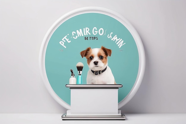 Foto pet grooming salon pet care tips señalización mockup con espacio blanco en blanco para colocar su diseño