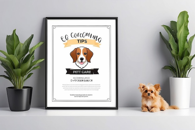 Foto pet grooming salon pet care tips señalización mockup con espacio blanco en blanco para colocar su diseño