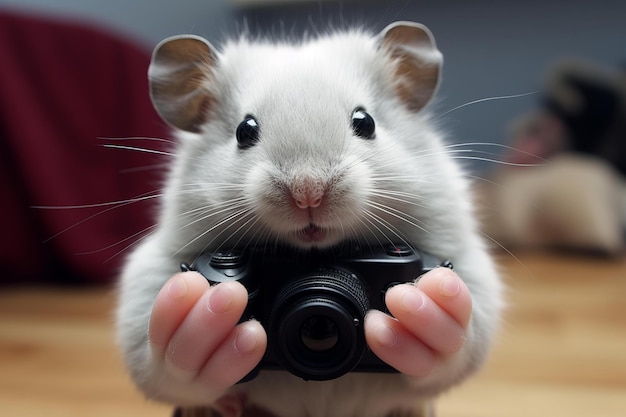 Foto pet selfie de hamster fotogênico gerar ai