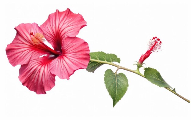 Pétalas de hibisco vermelhas vibrantes em fundo branco