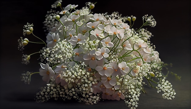 Pétalo y flor de la cabeza de la flor de cerca generados por IA