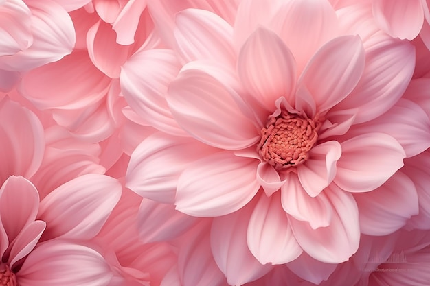 Los pétalos de la belleza son un fondo de flores rosadas y dulces realistas.