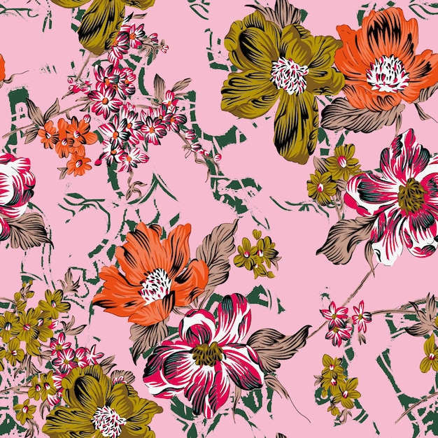 Pétalos con patrones florales y tapices de la naturaleza