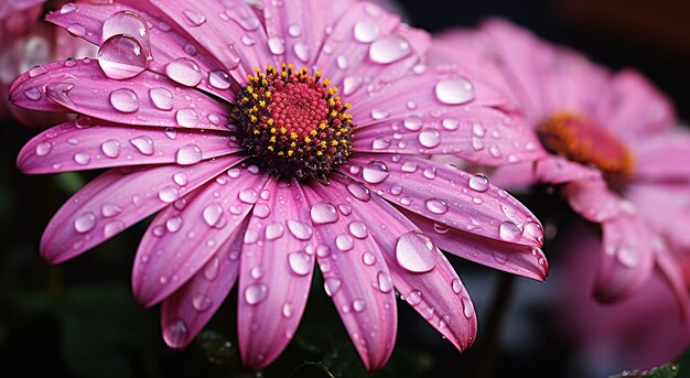 Pétalos de rosa de una macro de flores en un hermoso fondo abstracto de flores