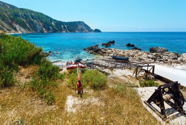 Petani Beach Sommeransicht (Kefalonia, Griechenland)