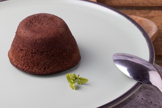 petit gateau francés de chocolate