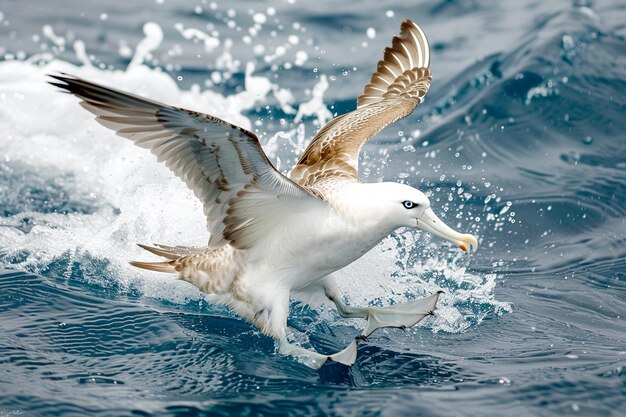 Foto un petrel bailando en el agua