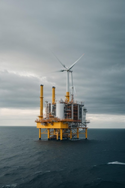 Petróleo y turbina eólica en el mar para la producción de petróleo y gas en alta mar