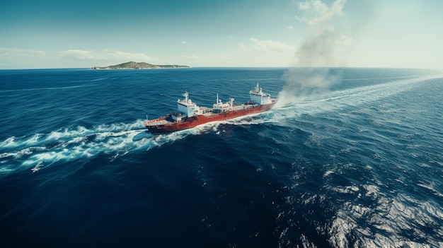 Petroleros navegando en el mar para exportar Asia Tailandia IA generativa