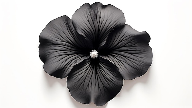 Petunia negra aislada sobre fondo blanco Flor de petunia de color negro