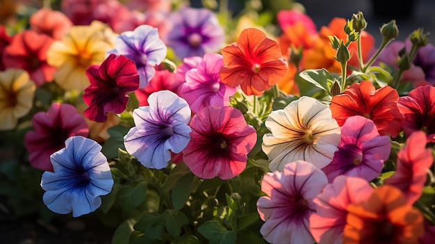 Petunias multifloras florecientes