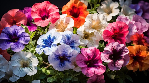 Petunias multifloras florecientes